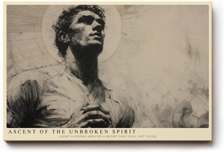 Paul Sinus Wandbild 120x80cm Aufstieg des unbeugsamen Geistes kraftvolles monochromes Portraet Kunstmotiv fuer moderne Wohnräume