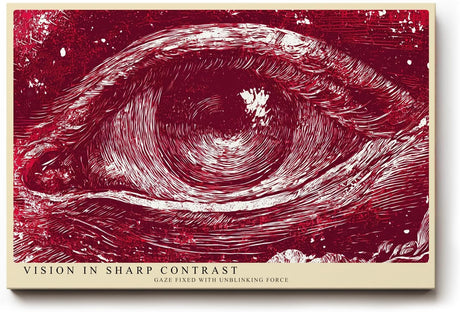 Paul Sinus Wandbild 120x80cm Auge Abstrakte Kunst Grafikmotiv Starkes Linienmotiv in Rot Weiss mit moderner Illustration