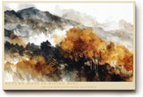 Paul Sinus Wandbild 120x80cm Autumn Mass in Rising Mist Herbst Landschaft mit Bergen und Wald Natur Kunst fuer Wohnzimmer Schlafzimmer und Büro