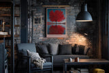 Paul Sinus Wandbild in 40x60cm Autumn's Heartbeat Roter Herbstbaum mit Spiegelung im Wasser unter blauem Himmel für elegante Wohnraumgestaltung