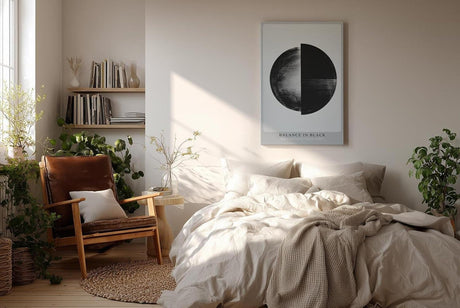 Paul Sinus Wandbild in 40x60cm Balance in Black – Halbierte Kreisform in Schwarz-Weiß als Symbol für Harmonie und Kontrast