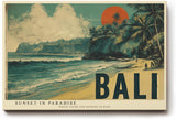 Paul Sinus Wandbild 120x80cm Bali Strand Landschaft tropische Kueste Vintage Reise bild stilvolle Urlaubs Wanddekoration fuer Wohnzimmer Büro
