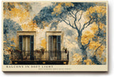 Paul Sinus Wandbild 120x80cm Balkon Im Sanften Licht Architektur Kunst LeinWandbild 120x80cm Mediterrane Szene Wanddekoration