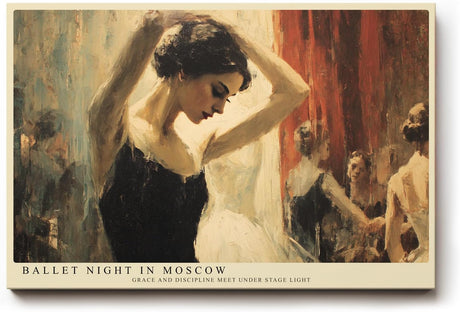 Paul Sinus Wandbild 120x80cm Ballet Night in Moscow elegante Ballerina Tanz Kunst Poster für Wohnzimmer Schlafzimmer