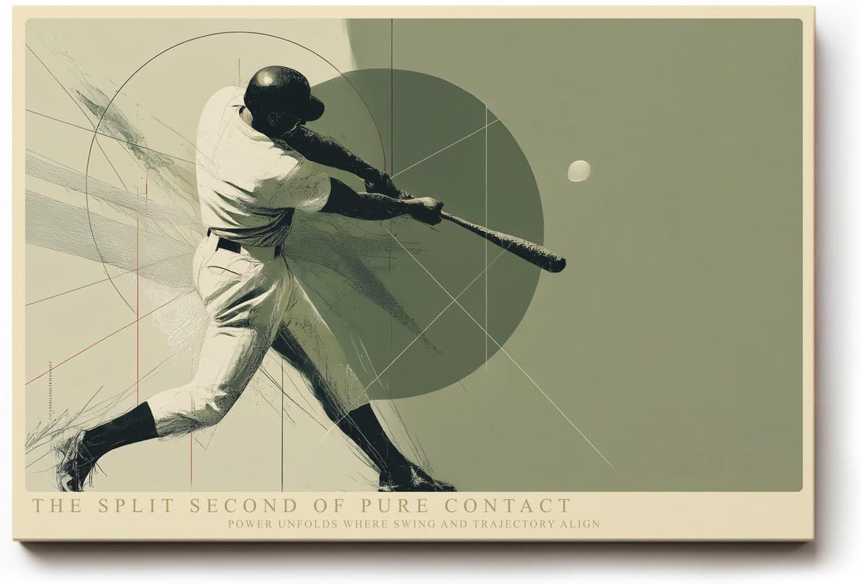 Paul Sinus Wandbild 120x80cm Baseballspieler im Schlagmoment dynamische Sportkunst mit moderner Grafik