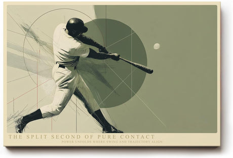 Paul Sinus Wandbild 120x80cm Baseballspieler im Schlagmoment dynamische Sportkunst mit moderner Grafik