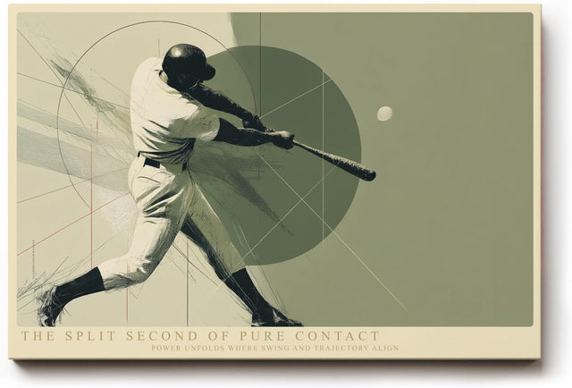 Paul Sinus Wandbild 120x80cm Baseballspieler im Schlagmoment dynamische Sportkunst mit moderner Grafik