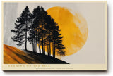 Paul Sinus Wandbild 120x80cm Baum Silhouette Sonne modern gelb schwarz Landschaft Kunstdruck grosses Kunstbild stilvolle Wanddekoration fuer Wohnzimmer Büro Flur