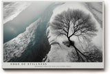 Paul Sinus Wandbild 120x80cm Baum Winter Landschaft schwarz weiss minimalistische Naturfotografie Wanddekoration fuer Wohnzimmer Büro