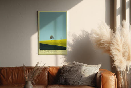 Paul Sinus Wandbild in 40x60cm Baum auf gelbem Feld – minimalistisches Naturmotiv mit klaren Kontrasten für moderne Wohnräume