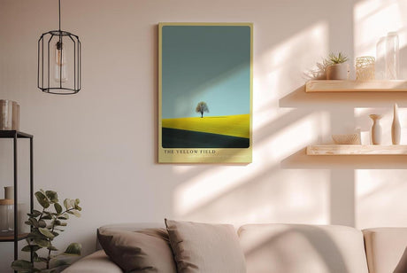 Paul Sinus Wandbild in 40x60cm Baum auf gelbem Feld – minimalistisches Naturmotiv mit klaren Kontrasten für moderne Wohnräume
