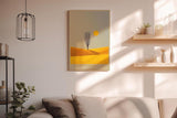 Paul Sinus Wandbild in 40x60cm Baum auf goldgelbem Feld mit Sonne – minimalistisches Landschaftsmotiv für moderne Raumgestaltung