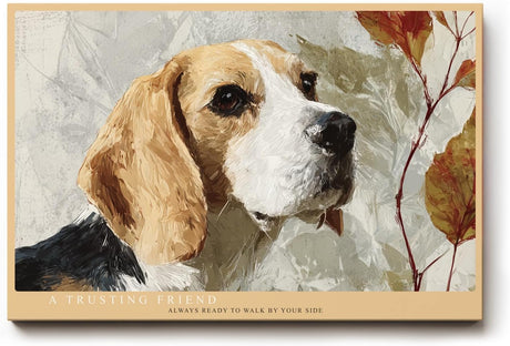Paul Sinus Wandbild 120x80cm Beagle Hund Portraet moderne Tierkunst liebevoller Familienhund Kunstmotiv warme Naturfarben stilvolle Wanddekoration fuer Wohnzimmer Büro
