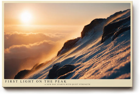 Paul Sinus Wandbild 120x80cm Berg Sonnenaufgang alpine Landschaft Fotokunst goldenes Morgenlicht Natur Kunstdruck moderne