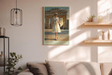 Paul Sinus Wandbild in 40x60cm Berlin – elegante Frau in Weiß vor dem Brandenburger Tor im malerischen Stil