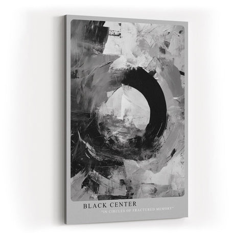 Paul Sinus Wandbild in 40x60cm Black Center – Ausdrucksstarke monochrome Kunst mit dynamischer Kreisform