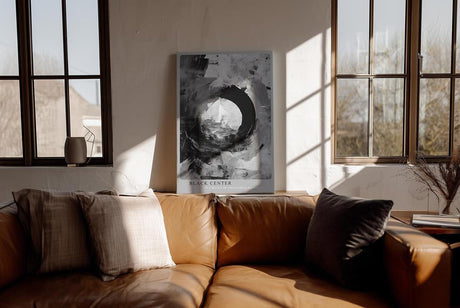 Paul Sinus Wandbild in 40x60cm Black Center – Ausdrucksstarke monochrome Kunst mit dynamischer Kreisform