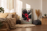 Paul Sinus Wandbild in 40x60cm Black Petal Rise in Rot und Schwarz – Abstrakte Explosion organischer Formen mit intensiver Ausdruckskraft