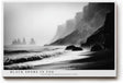 Paul Sinus Wandbild 120x80cm Black Shore in Fog dramatische schwarz weiß Küstenlandschaft Meer und Klippen Natur Fotokunst Poster für Wohnzimmer Büro