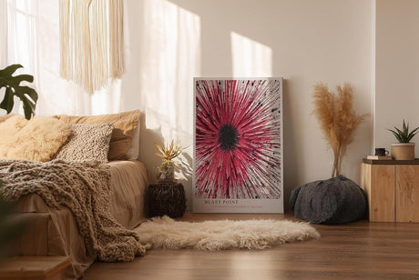 Paul Sinus Wandbild in 40x60cm Blast Point Abstrakte Explosion in Rot, Schwarz und Weiß