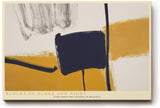 Paul Sinus Wandbild 120x80cm Blocks of Ochre and Night abstrakte moderne Malerei in Ocker und Schwarz Poster für Wohnzimmer Büro