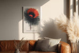 Paul Sinus Wandbild in 40x60cm Bloom of Contrast in Rot und Schwarz – Abstrakte Blüte mit intensiver Farbdynamik und künstlerischem Ausdruck