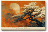 Paul Sinus Wandbild 120x80cm Bluetenbaum Landschaft Kunst in Warmen Orange und Naturtoenen Ruhige Natur Wanddekoration fuer Wohnzimmer Schlafzimmer und Büro