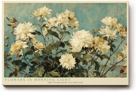 Paul Sinus Wandbild 120x80cm Blumen Im Morgenlicht Florale Kunst LeinWandbild 120x80cm Elegante Natur Wanddekoration