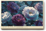 Paul Sinus Wandbild 120x80cm Blumen Pfingstrosen modern violett weiss florale Kunst Kunstdruck grosses Kunstbild elegante Wanddekoration fuer Wohnzimmer Büro Flur