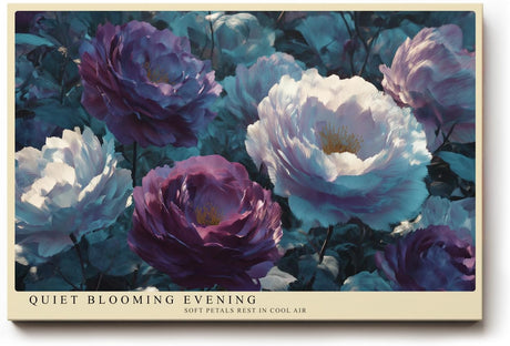 Paul Sinus Wandbild 120x80cm Blumen Pfingstrosen modern violett weiss florale Kunst Kunstdruck grosses Kunstbild elegante Wanddekoration fuer Wohnzimmer Büro Flur