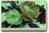 Paul Sinus Wandbild 120x80cm Blumen abstrakt gruene florale Kunst moderne Illustration Wanddekoration Wohnzimmer Schlafzimmer