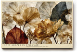 Paul Sinus Wandbild 120x80cm Botanische Blumen Komposition in Beige Braun Natur Kunst Modernes Florales Design für Wohnzimmer Schlafzimmer Büro