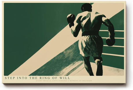 Paul Sinus Wandbild 120x80cm Boxer im Ring dynamische Sportkunst mit kraftvoller Bewegung fuer moderne Wohnräume