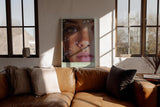Paul Sinus Wandbild in 40x60cm Bubbles of Her Dream hyperrealistisches Porträt einer Frau mit grünen Augen und Seifenblasen