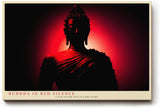 Paul Sinus Wandbild 120x80cm Buddha Silhouette rotes Licht spirituelle Zen Kunst moderne Meditation Kunstdruck stilvolle Wanddekoration fuer Wohnzimmer Schlafzimmer Yoga Raum