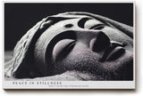 Paul Sinus Wandbild 120x80cm Buddha Statue Meditation Zen Fotokunst schwarz weiss spirituelle Ruhe moderner Kunstdruck Wanddekoration für Wohnzimmer Yoga Raum