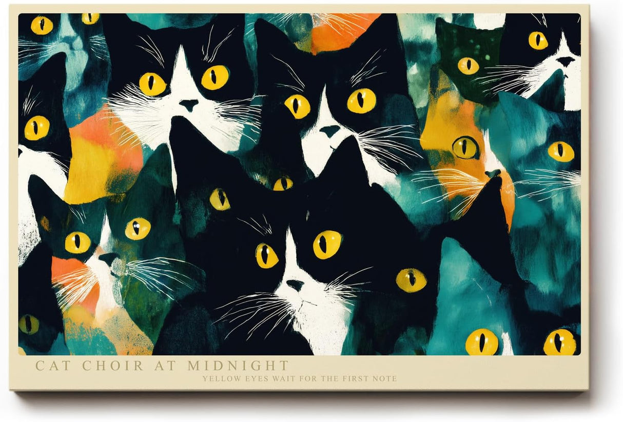 Paul Sinus Wandbild 120x80cm Bunte Katzen Illustration moderne Pop Art Tier Wanddekoration