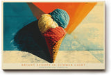 Paul Sinus Wandbild 120x80cm Buntes Eis in Waffel Pop Art Sommer Illustration moderne Kuechen Wanddekoration