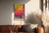 Paul Sinus Wandbild in 40x60cm Burning Layers Abstrakte Nahaufnahme einer farbintensiven, verwitterten Oberfläche in Gelb-, Orangeund Pinktönen