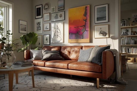 Paul Sinus Wandbild in 40x60cm Burning Layers Abstrakte Nahaufnahme einer farbintensiven, verwitterten Oberfläche in Gelb-, Orangeund Pinktönen