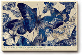 Paul Sinus Wandbild 120x80cm Butterflies in Quiet Dance elegante Schmetterlinge in Blau moderne Natur Kunst Poster für Wohnzimmer Schlafzimmer