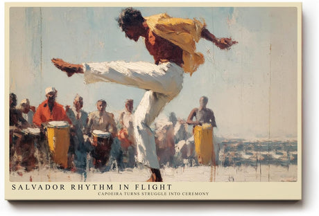 Paul Sinus Wandbild 120x80cm Capoeira Tanz Bewegung Kunstmotiv Dynamische Szene mit Musik und Rhythmus