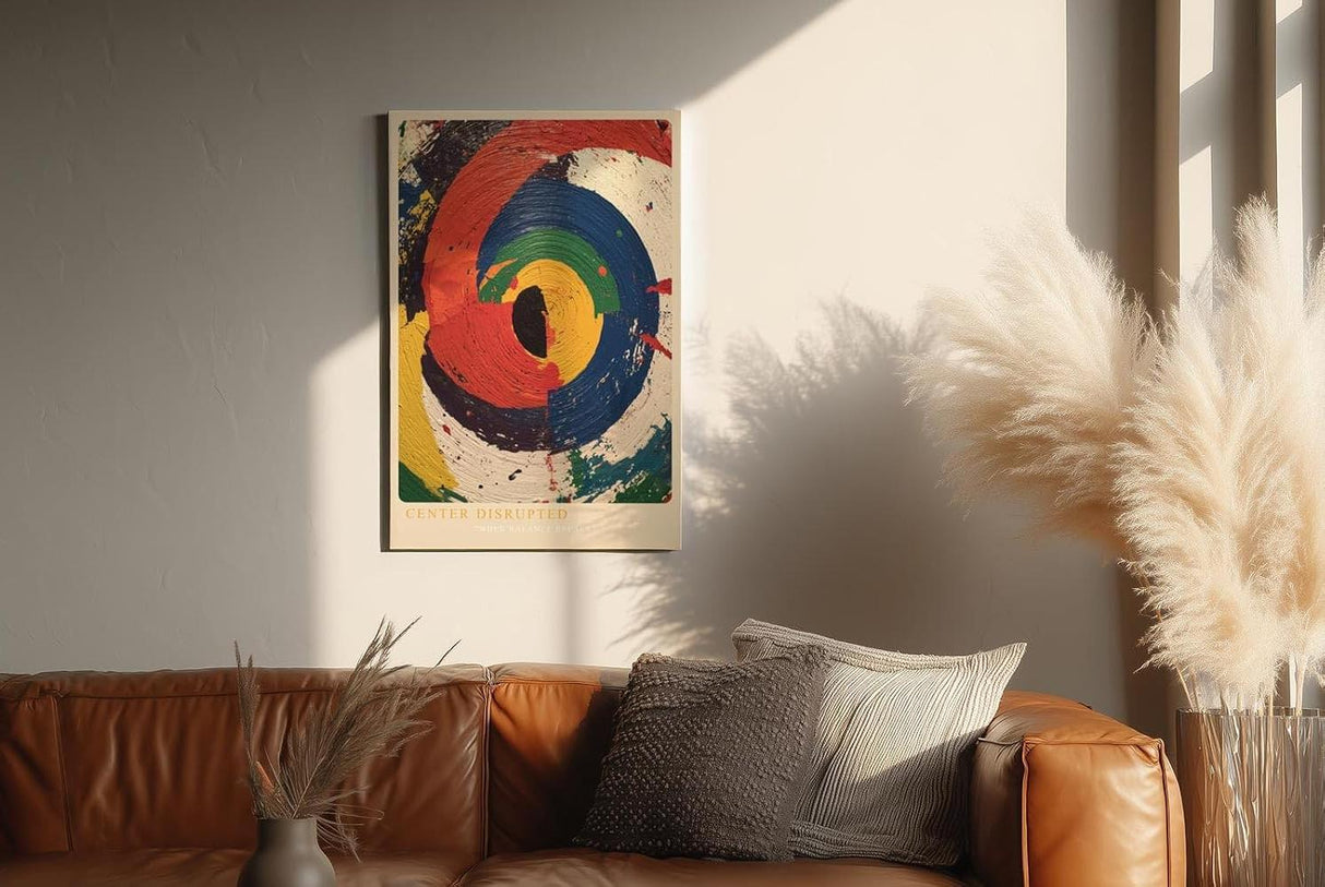Paul Sinus Wandbild in 40x60cm Center Disrupted Abstrakte Kreisstruktur in intensiven Farben