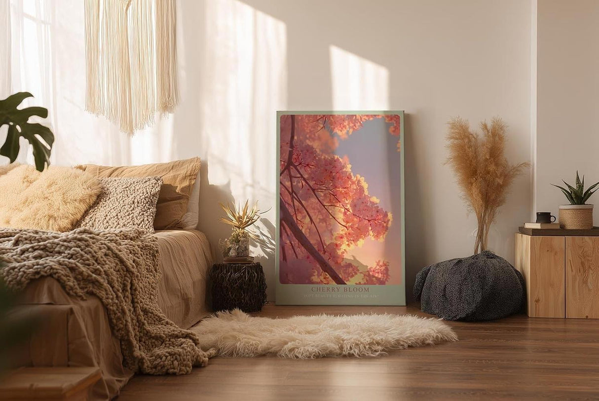 Paul Sinus Wandbild in 40x60cm Cherry Bloom – zarte Kirschblüten im sanften Abendlicht in romantischer Farbgebung