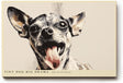 Paul Sinus Wandbild 120x80cm Chihuahua Hund Portrait moderne Tier Illustration lustiges Hunde Kunstposter in warmen Naturtoenen fuer Wohnzimmer Kinderzimmer Büro
