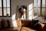 Paul Sinus Wandbild in 40x60cm City Lovers – romantische Stadtszene bei Regen mit elegantem Paar unter einem Regenschirm für stilvolle Raumgestaltung
