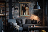 Paul Sinus Wandbild in 40x60cm City Lovers – romantische Stadtszene bei Regen mit elegantem Paar unter einem Regenschirm für stilvolle Raumgestaltung