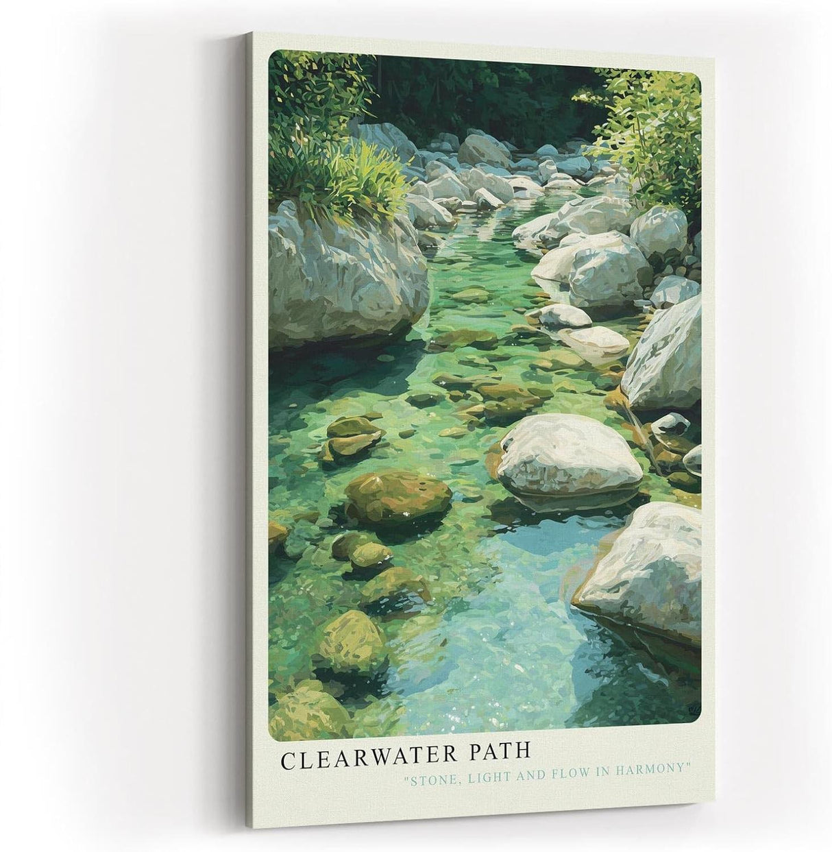 Paul Sinus Wandbild in 40x60cm Clearwater Path Malerischer Gebirgsbach mit klaren Wasserläufen