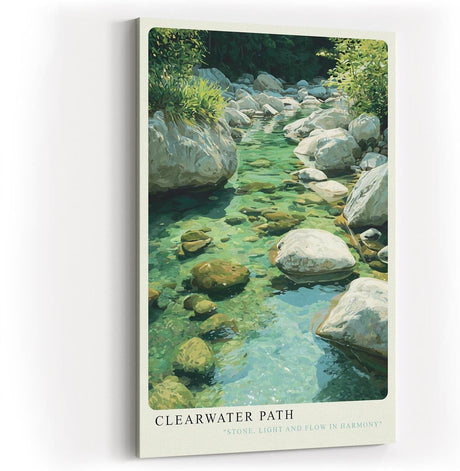 Paul Sinus Wandbild in 40x60cm Clearwater Path Malerischer Gebirgsbach mit klaren Wasserläufen