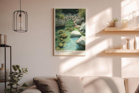 Paul Sinus Wandbild in 40x60cm Clearwater Path Malerischer Gebirgsbach mit klaren Wasserläufen